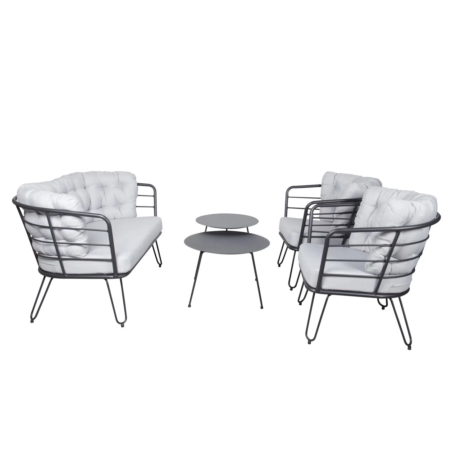 4-teilige Lounge-Gruppe 'Bella', Schwarz, Inklusive Auflagen 4 4-teilige Lounge-Gruppe 'Bella', Schwarz, Inklusive Auflagen – Bild 2