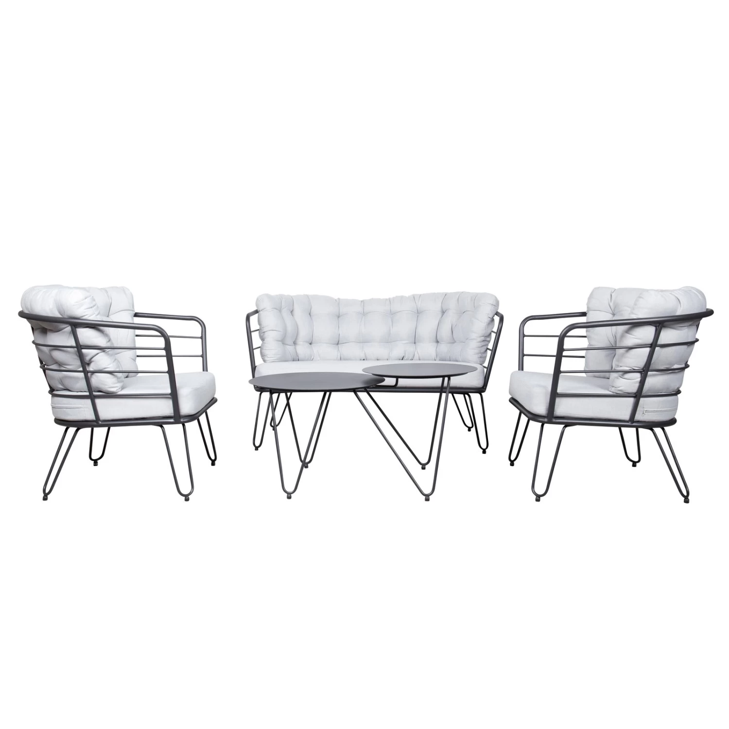 4-teilige Lounge-Gruppe 'Bella', Schwarz, Inklusive Auflagen 5 4-teilige Lounge-Gruppe 'Bella', Schwarz, Inklusive Auflagen – Bild 3