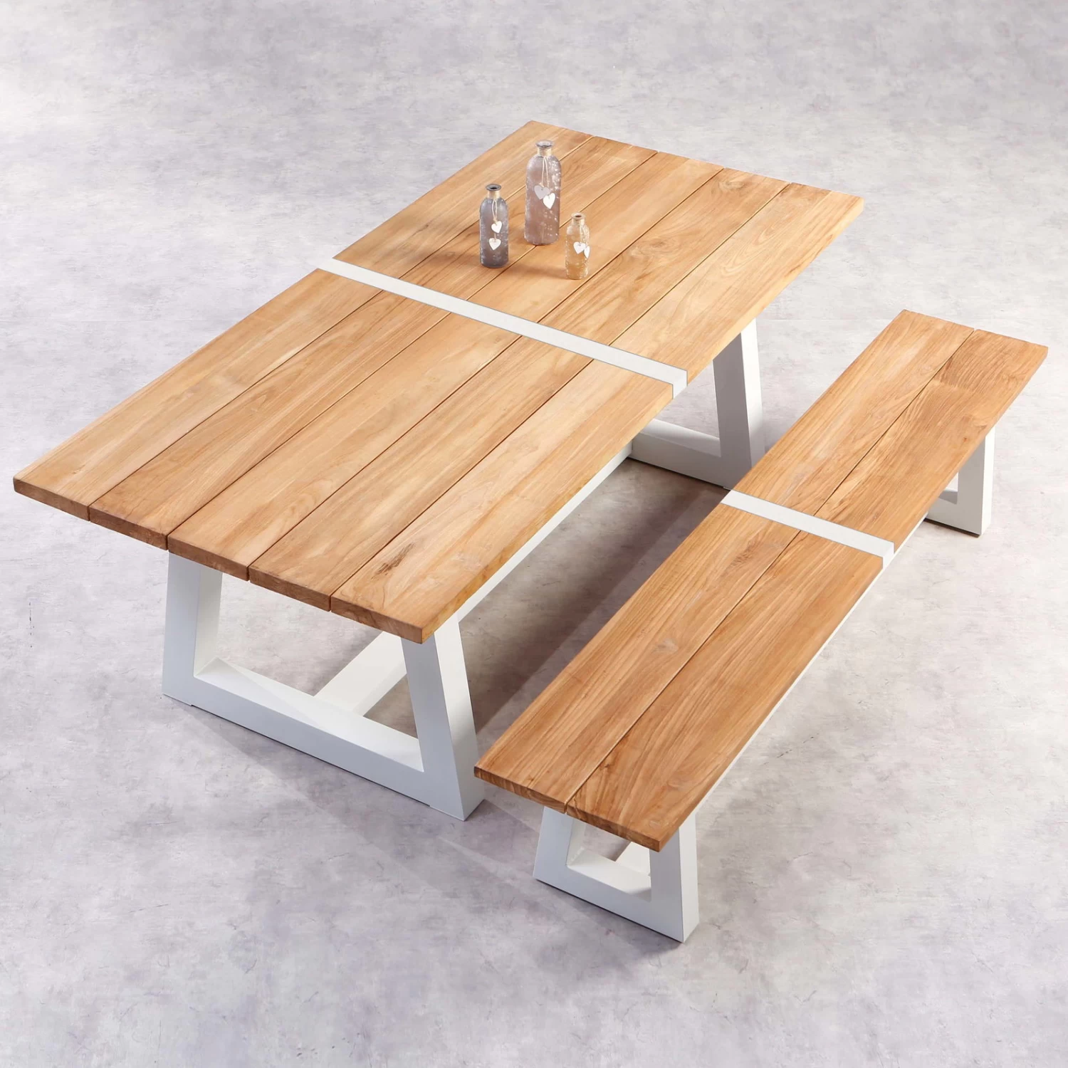 Best Alu-Bank Campione, Teakholz, Weiß, 45 X 220 X 40 Cm 5 Best Alu-Bank Campione, Teakholz, Weiß, 45 X 220 X 40 Cm – Bild 3