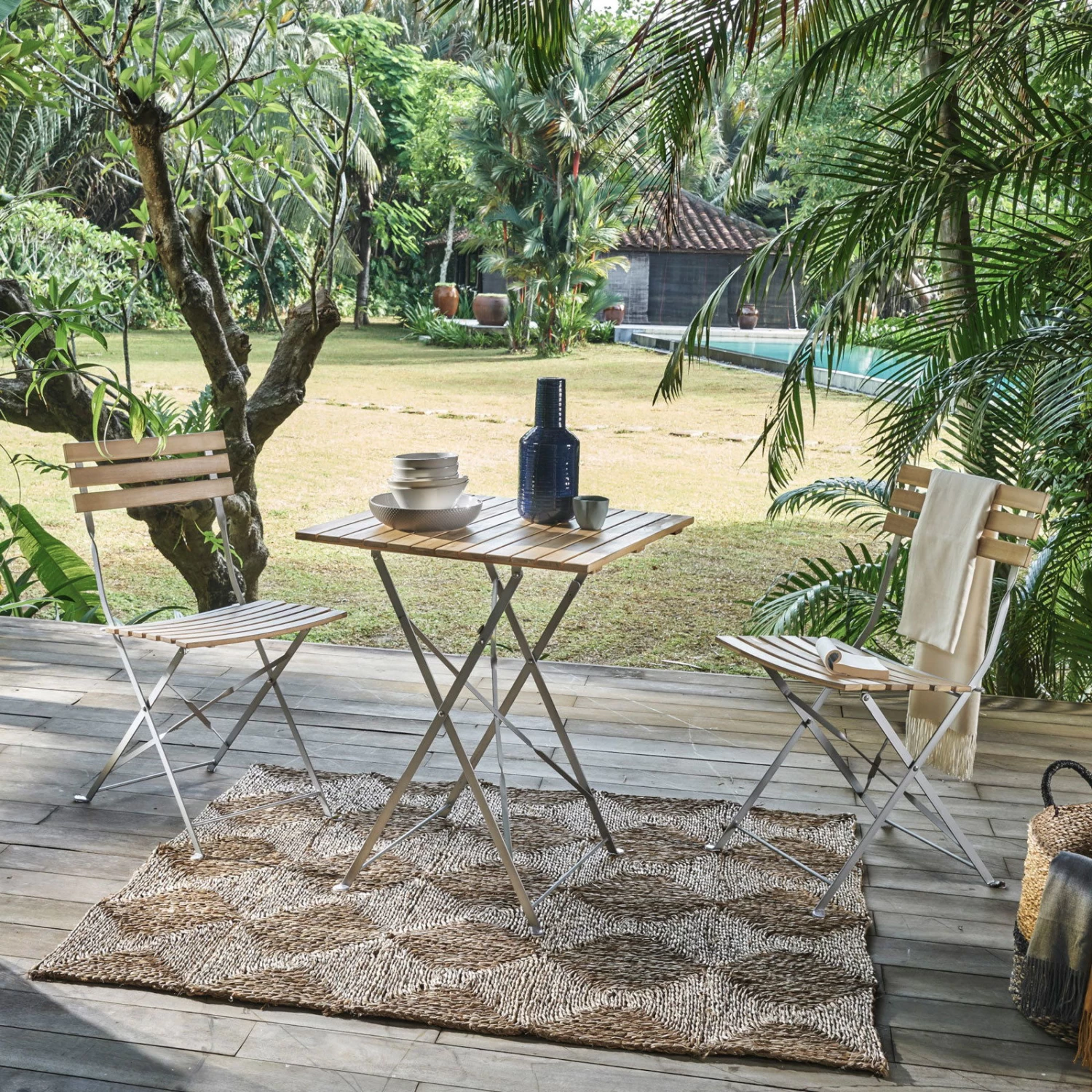 Biergartenset 'Sheffield', 3tlg., Silber/natur 4 Biergartenset 'Sheffield', 3tlg., Silber/natur – Bild 2