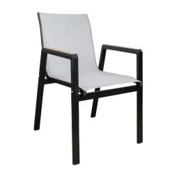 Stapelsessel, Schwarz, Grau, Ca. 86 X 66 X 56 Cm -Pflanzen Paradies Verkauf 3910302657 Alu Sessel schwarz Textilen grau 12 102332