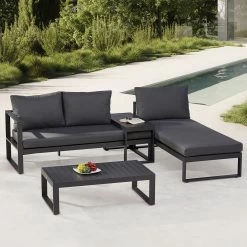 Best Loungegruppe 'Navarino', 4lgt., Anthrazit -Pflanzen Paradies Verkauf 3910302684 Loungegruppe Navarino 4tlg anthrazit anthrazit 1 100749