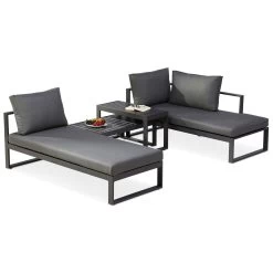 Best Loungegruppe 'Navarino', 4lgt., Anthrazit -Pflanzen Paradies Verkauf 3910302684 Loungegruppe Navarino 4tlg anthrazit anthrazit 3 100747