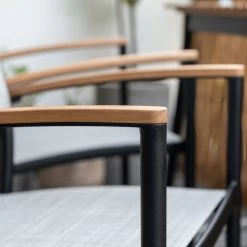 Stapelsessel 'Vera', Mattschwarz/birkengrau, Ca. 83 X 55 X 55 Cm -Pflanzen Paradies Verkauf 3910302710 Alu Stapelsessel Vera matt schwarz Textilen birkengrau 21 14 119303