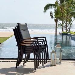 Stapelsessel 'Panama', Schwarz/grau, Ca. 100 X 65 X 62 Cm 8 Stapelsessel 'Panama', Schwarz/grau, Ca. 100 X 65 X 62 Cm -Pflanzen Paradies Verkauf 3910302712 Alu Stapelstuhl Panama schwarz Textilen 3D mesh grau 2 119334