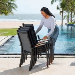 Stapelsessel 'Panama', Schwarz/grau, Ca. 100 X 65 X 62 Cm 10 Stapelsessel 'Panama', Schwarz/grau, Ca. 100 X 65 X 62 Cm -Pflanzen Paradies Verkauf 3910302712 Alu Stapelstuhl Panama schwarz Textilen 3D mesh grau 3 119337