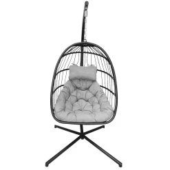 Hängesessel 'Folt Sterzing' Inkl. Auflagen, Schwarz -Pflanzen Paradies Verkauf 3910302723 Haengesessel Folt Sterzing schwarz inkl Auflage 1 123058
