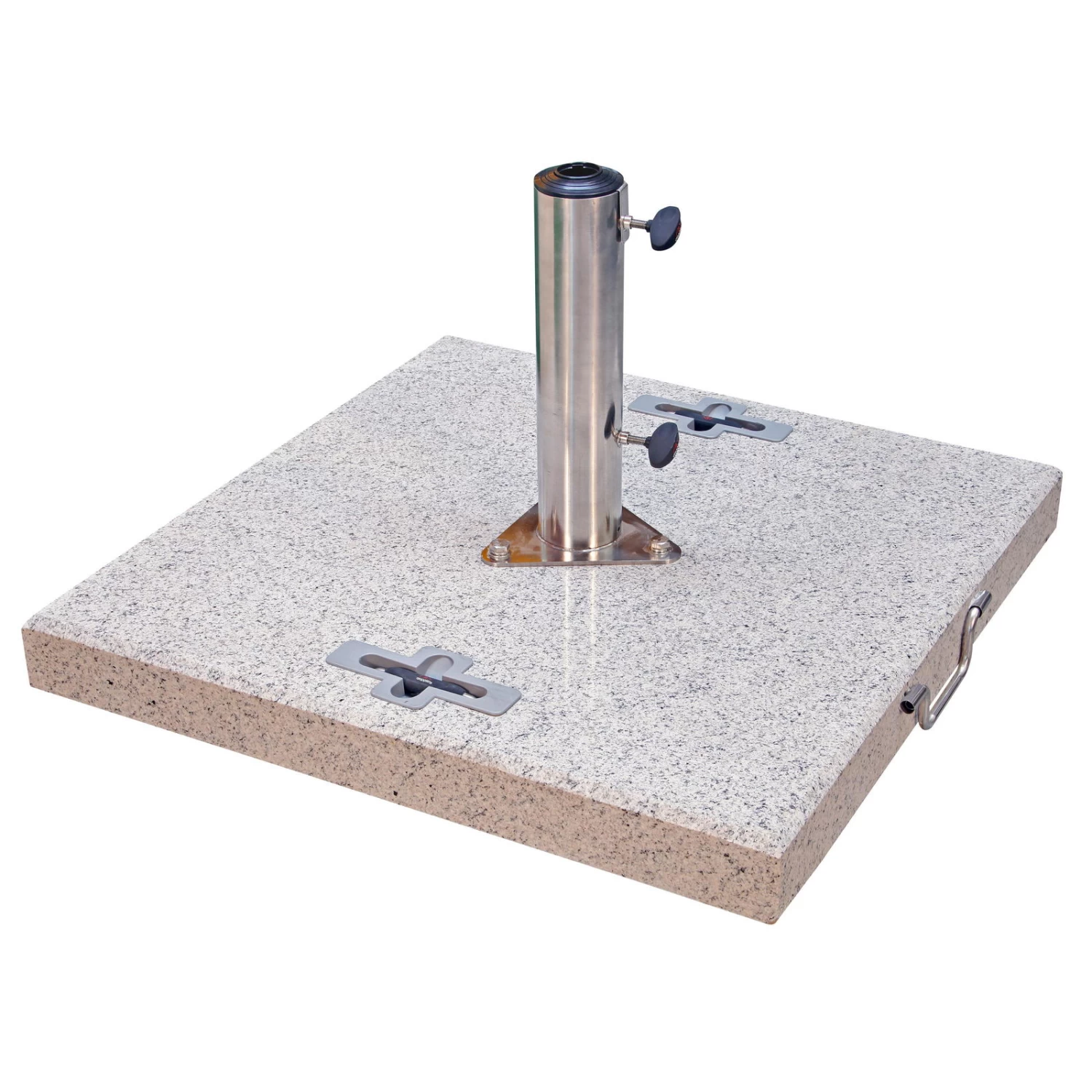 Doppler Schirmständer, Granit, 4 Rollen, Zuggriff, 90 Kg. 3 Doppler Schirmständer, Granit, 4 Rollen, Zuggriff, 90 Kg.