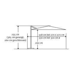 Schneider Sonnenschirm Rhodos Eco Twist, 270 X 270 Cm -Pflanzen Paradies Verkauf 3910502975 Sonnenschirm Rhodos eco TWIST ca.270x270cm anthrazit 71324