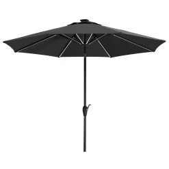 Schneider Sonnenschirm 'Blacklight' Mit LEDs, Anthrazit, Ø 270 Cm -Pflanzen Paradies Verkauf 3910503149 Sonnenschirm Blacklight anthrazit 1 91402