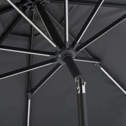 Schneider Sonnenschirm 'Blacklight' Mit LEDs, Anthrazit, Ø 270 Cm -Pflanzen Paradies Verkauf 3910503149 Sonnenschirm Blacklight anthrazit 8 91407