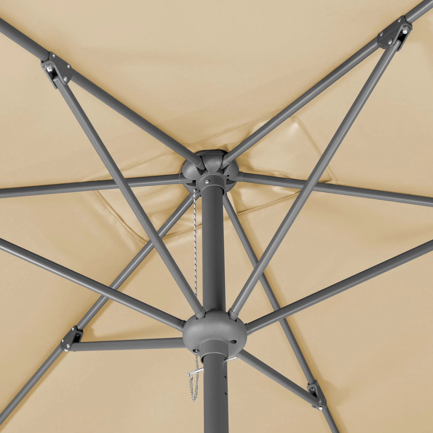 Mittelstockschirm 'Tunis', Ca. 270 X 150 Cm, Natur 10 Mittelstockschirm 'Tunis', Ca. 270 X 150 Cm, Natur – Bild 8