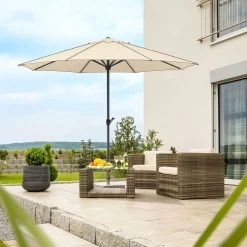 Sonnenschirm 'Adria', Ø 350 Cm, Natur