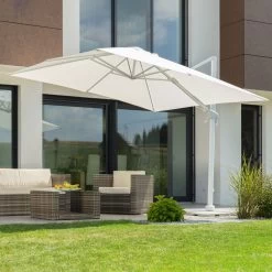 Pendelschirm 'Rhodos Twist Bianco', Ca. 300 X 300 Cm, Weiss -Pflanzen Paradies Verkauf 3910503194 Sonnenschirm Rhodos Twist Bianco weiss 5 90634