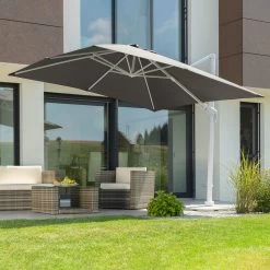 Pendelschirm 'Rhodos Twist Bianco', Ca. 300 X 300 Cm -Pflanzen Paradies Verkauf 3910503195 Sonnenschirm Rhodos Twist Bianco anthrazit 5 90647