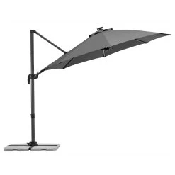Schneider Sonnenschirm 'Rhodos Blacklight', Mit LEDs, Anthrazit, Ø 300 Cm -Pflanzen Paradies Verkauf 3910503203 Sonnenschirm Rhodos Blacklight anthrazit 13 91557
