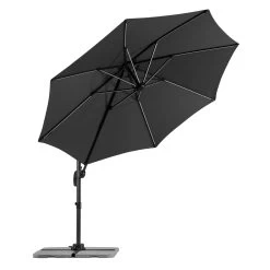 Schneider Sonnenschirm 'Rhodos Blacklight', Mit LEDs, Anthrazit, Ø 300 Cm -Pflanzen Paradies Verkauf 3910503203 Sonnenschirm Rhodos Blacklight anthrazit 6 91559