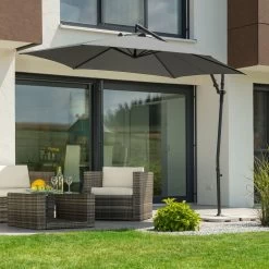 Pendelschirm, 'Genua', Ø Ca. 300 Cm 18 Pendelschirm, 'Genua', Ø Ca. 300 Cm -Pflanzen Paradies Verkauf 3910503209 Ampelschirm Genua anthrazit 4 90702