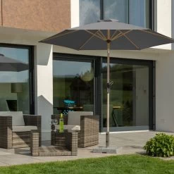 Sonnenschirm 'Cordoba', Ø 270 Cm -Pflanzen Paradies Verkauf 3910503325 Sonnenschirm Cordoba ca D 270cm anthrazit 12 119117