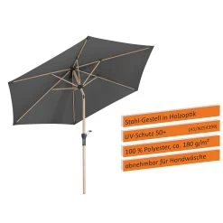 Sonnenschirm 'Cordoba', Ø 270 Cm -Pflanzen Paradies Verkauf 3910503325 Sonnenschirm Cordoba ca D 270cm anthrazit 4 119110