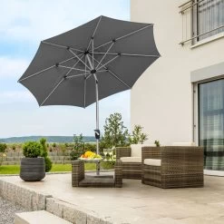 Sonnenschirm 'Venedig', Anthrazit, Ø 270 Cm