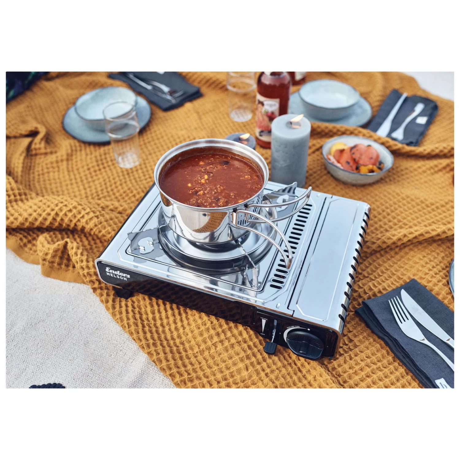 Kartuschenkocher 'Nelson', Oberfläche Edelstahl, 13 X 28 X 37 Cm 9 Kartuschenkocher 'Nelson', Oberfläche Edelstahl, 13 X 28 X 37 Cm – Bild 7