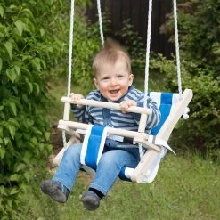 Schaukelsitz "Bambini" Blau-weiß Gestreift -Pflanzen Paradies Verkauf 3940100135 Schaukelsitz Bambini blau wei gestreift 01 45948