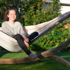 LA SIESTA Doppel-Hängematte Brisa, Vanilla, Outdoor Material, Bis 160 Kg, Wetterfest -Pflanzen Paradies Verkauf 3940200279 Doppel Haengematte Brisa vanilla Outdoor Material 9 61116