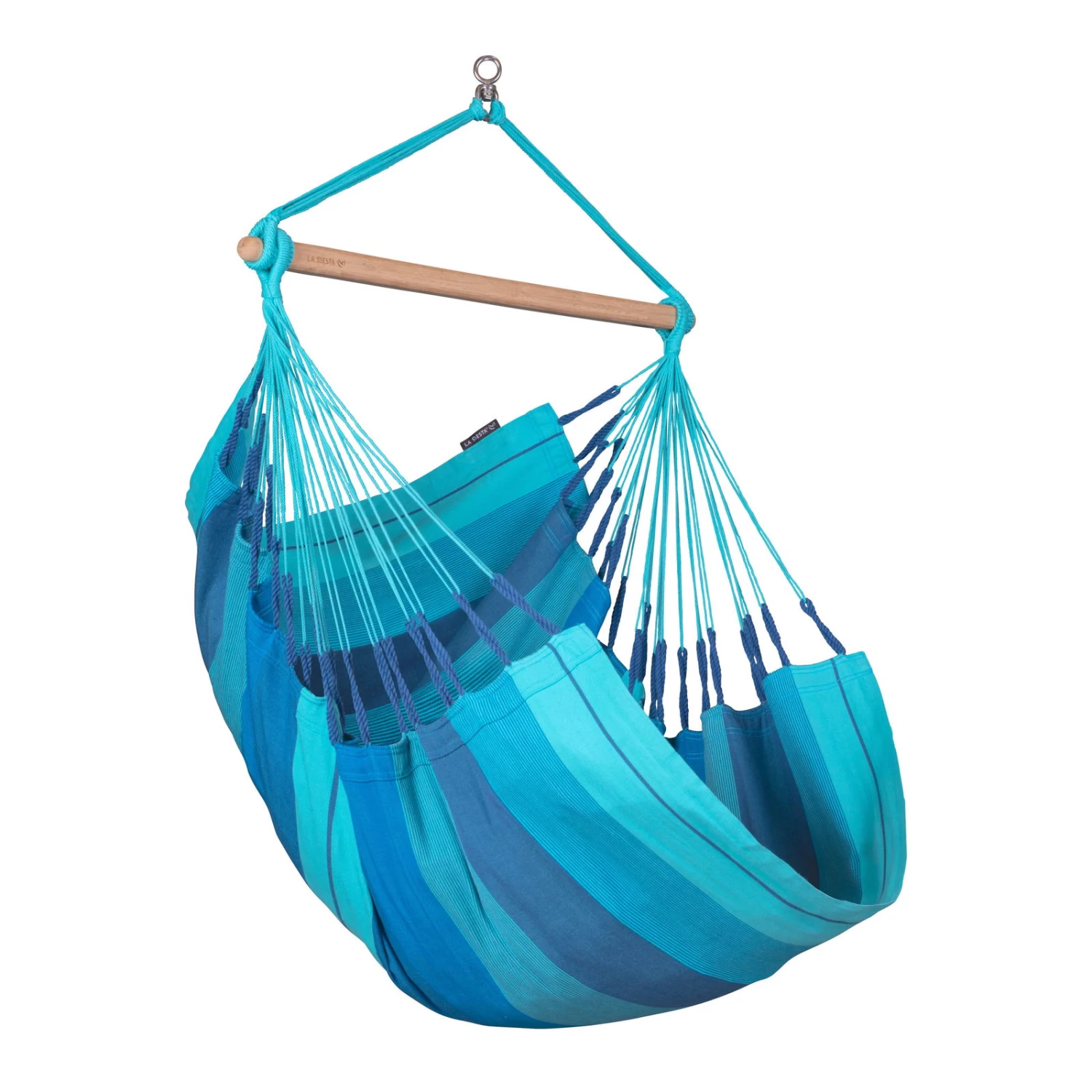 LA SIESTA Hängesessel 'Habana Lagoon', Blau, Bio-Baumwolle, 145 X 105 Cm 3 LA SIESTA Hängesessel 'Habana Lagoon', Blau, Bio-Baumwolle, 145 X 105 Cm