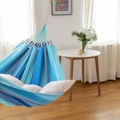 LA SIESTA Hängematte 'Modesta', Lagoon, Single - L 300 X B 140 Cm 8 LA SIESTA Hängematte 'Modesta', Lagoon, Single - L 300 X B 140 Cm -Pflanzen Paradies Verkauf 3940200328 Single Haengematte Modesta Lagoon Bio Baumwolle 5 106086