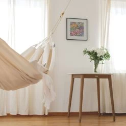 LA SIESTA Hängematte 'Modesta', Latte, Single - L 300 X B 140 Cm -Pflanzen Paradies Verkauf 3940200330 Single Haengematte Modesta Latte Bio Baumwolle 4 106093