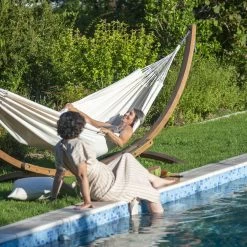 LA SIESTA Hängematte 'Modesta', Latte -Pflanzen Paradies Verkauf 3940200335 Doppel Haengematte Modesta Latte Bio Baumwolle 4 106106