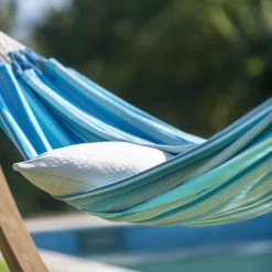 LA SIESTA Hängematte 'Modesta', Azure, Doppel - L 350 X B 160 Cm 10 LA SIESTA Hängematte 'Modesta', Azure, Doppel - L 350 X B 160 Cm -Pflanzen Paradies Verkauf 3940200337 Doppel Haengematte Modesta Azure Bio Baumwolle 4 106112