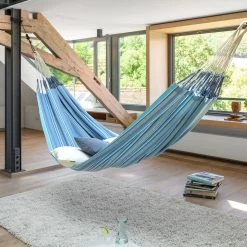 LA SIESTA Hängematte 'Modesta', Azure -Pflanzen Paradies Verkauf 3940200344 Kingsize Haengematte Modesta Azure Bio Baumwolle 2 106132