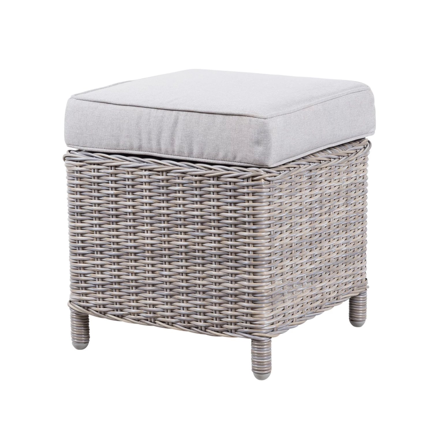 Hocker "Heidelberg", Ca. 40 X 40 X H 45 Cm, Stone Grey, Rattanbaun 3 Hocker "Heidelberg", Ca. 40 X 40 X H 45 Cm, Stone Grey, Rattanbaun