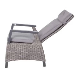 Kölle Sessel 'Bremen', Verstellbare Rückenlehne, Alu, Kunstrattan, 109 X 72 Cm -Pflanzen Paradies Verkauf 3950100979 Geflechtsessel Bremen Koelle braun inkl Auflage Ruecken verstellbar1 70308