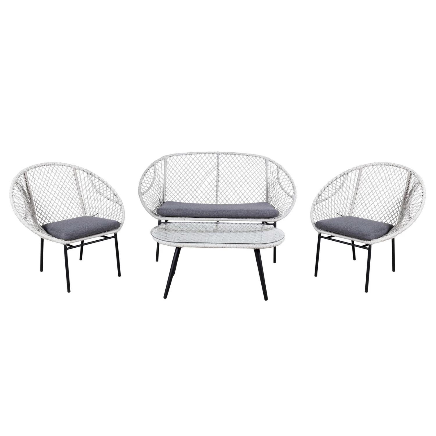 Sitzmöbelgruppe 'Nairobi' Inkl. Auflagen, 4-teilig, Grau 3 Sitzmöbelgruppe 'Nairobi' Inkl. Auflagen, 4-teilig, Grau