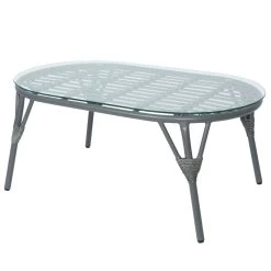 Loungegruppe 'Evora', 4-teilig, Grau -Pflanzen Paradies Verkauf 3950101015 Alu Geflechtgruppe Evora 4tlg grau inkl Kissen 4 99293