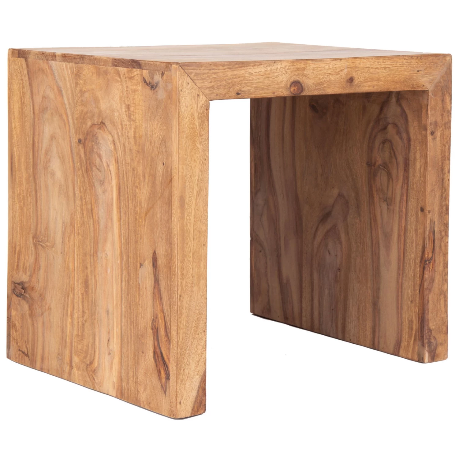 YOGA Tisch Cube Im Indischen Stil, Massives Sheeshamholz, Natur 4 YOGA Tisch Cube Im Indischen Stil, Massives Sheeshamholz, Natur – Bild 2