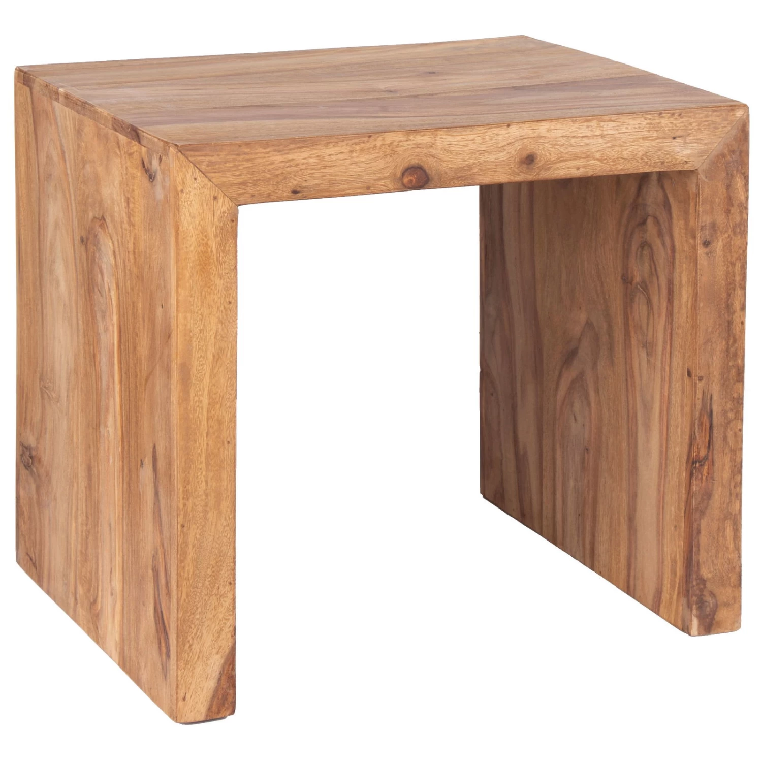 YOGA Tisch Cube Im Indischen Stil, Massives Sheeshamholz, Natur 3 YOGA Tisch Cube Im Indischen Stil, Massives Sheeshamholz, Natur