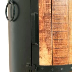 IRON Bar Auf Rollen, Mangoholz, Ca. 57 X 57 X H 85 Cm -Pflanzen Paradies Verkauf 3980100388 IRON Bar auf Rollen mit Tuer Glashalten 9 Flaschen 4 86951