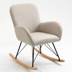 SEBA Schaukelstuhl 'Nina', Grau, Ca. 95 X 63 X 69 Cm -Pflanzen Paradies Verkauf 3980100676 SEBA Schaukelstuhl Nina grau Holz Buche 2 119522