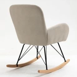 SEBA Schaukelstuhl 'Nina', Grau, Ca. 95 X 63 X 69 Cm -Pflanzen Paradies Verkauf 3980100676 SEBA Schaukelstuhl Nina grau Holz Buche 6 119527