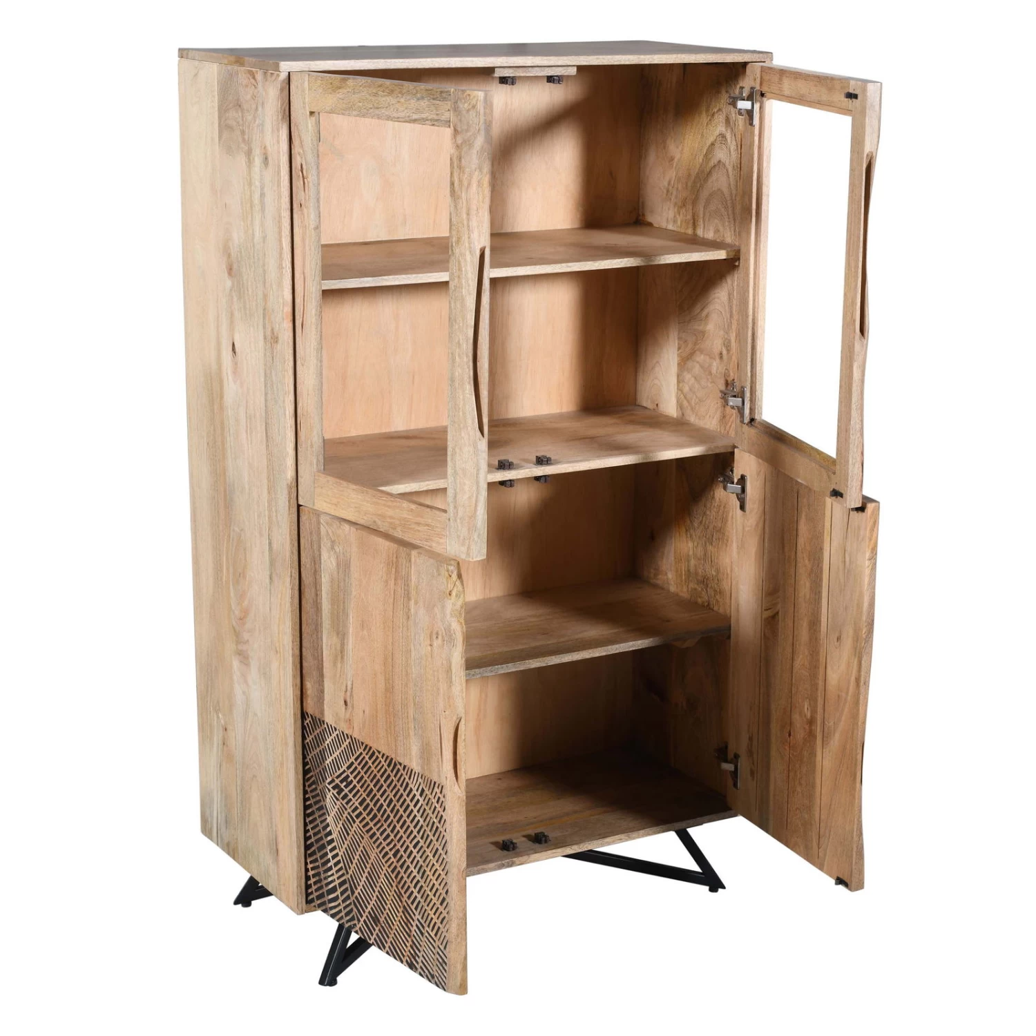 NEPTUN Highboard, Natur, Mango, Ca. 90 X 40 X 150 Cm 4 NEPTUN Highboard, Natur, Mango, Ca. 90 X 40 X 150 Cm – Bild 2