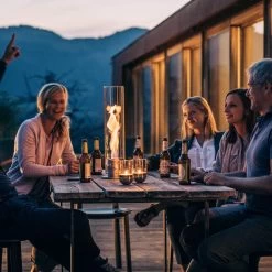 Tischfeuer SPIN 120, Höfats, Silber, Höhe 54 Cm -Pflanzen Paradies Verkauf 3990100075 SPIN Tischfeuer Glasrohr 12cm rund 54cm Hoehe montiert4 73498