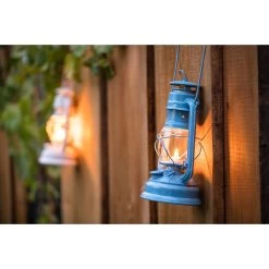 Feuerhand Sturmlaterne 'Baby Special 267', Blau, 26,5 X 13,5 X 15 Cm -Pflanzen Paradies Verkauf 3990100187 feuerhand sturmlaterne 4 121561