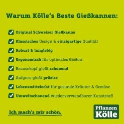 Kölle's Beste Gießkanne, Grün, Mit Brausekopf, Kunststoff -Pflanzen Paradies Verkauf koelles beste giesskannen 79115